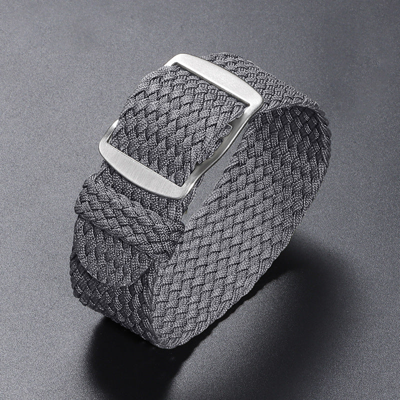 Woven Nylon Watchband Pieces Over Canvas Watch Strap