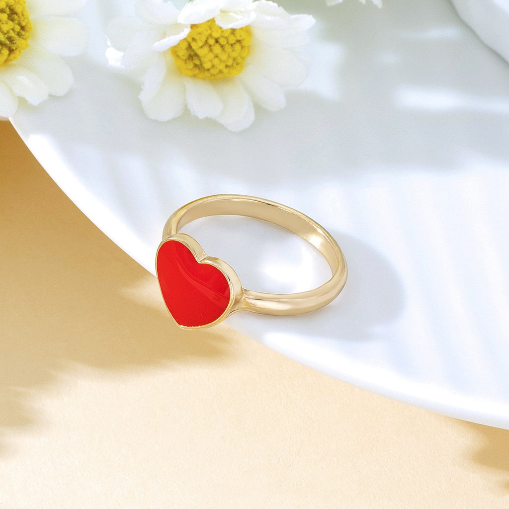 Fashionable And Minimalist Black Heart Ring