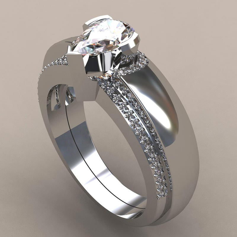 Creative Simulated Diamond Ring Set