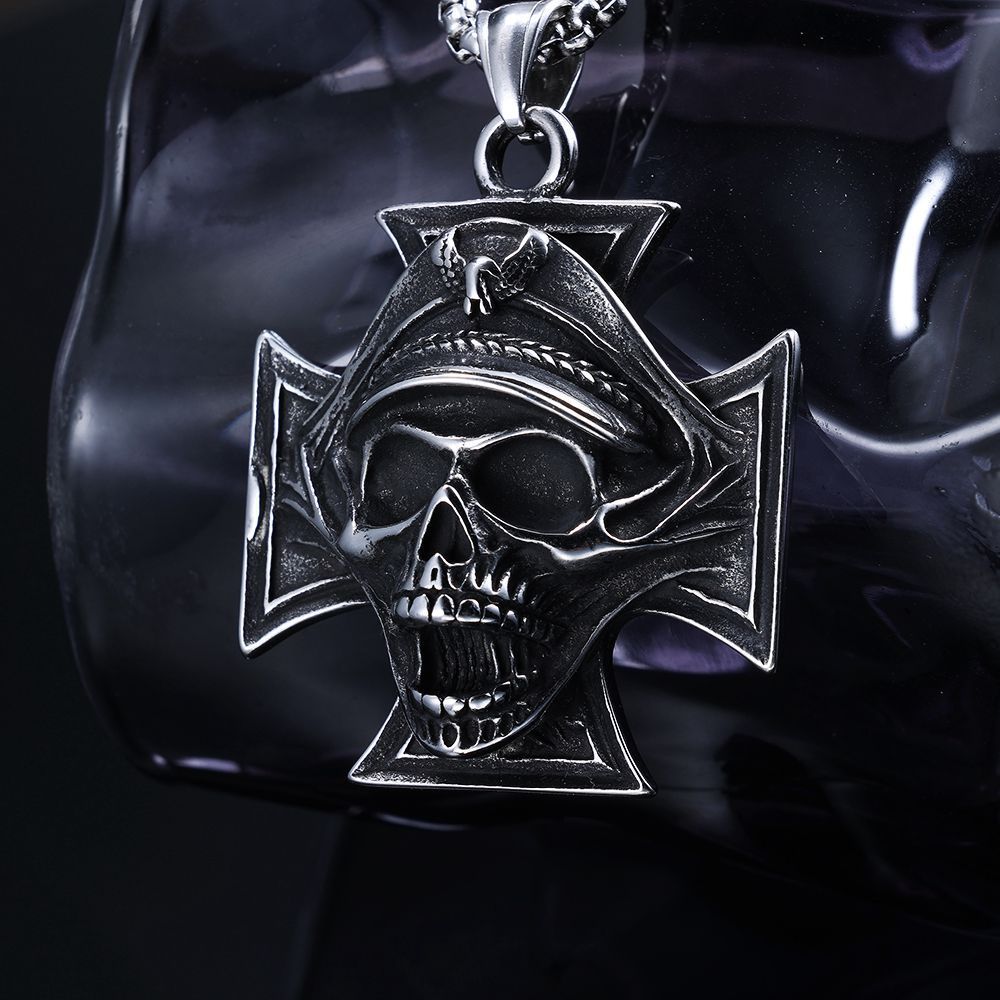 Cross Pirate Series Pirate Skull Titanium Steel Pendant