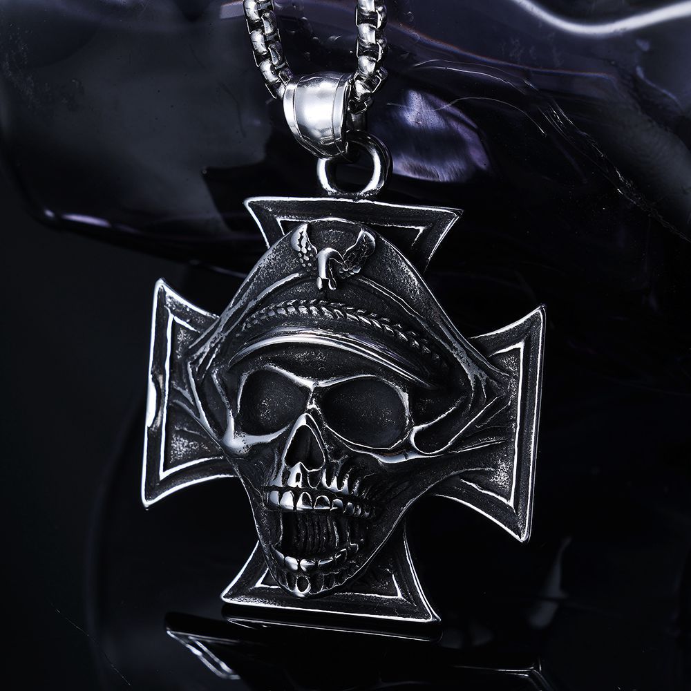 Cross Pirate Series Pirate Skull Titanium Steel Pendant