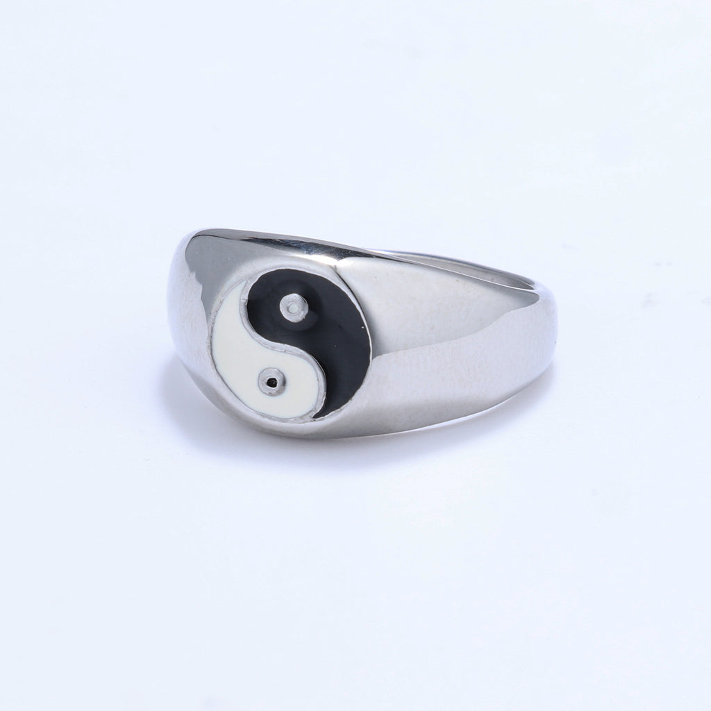 Casual Personalized Minimalist Tai Chi Culture Ring