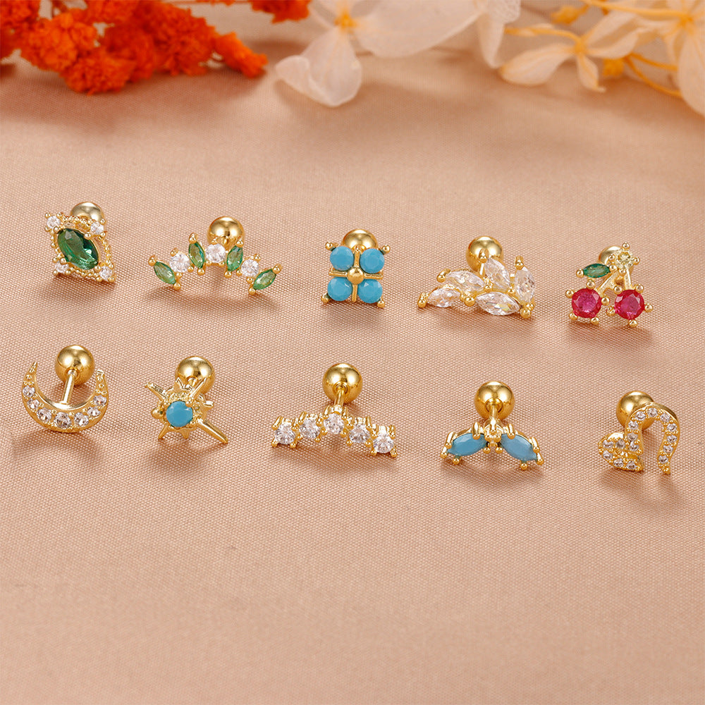 Stainless Steel Screw-back Stud Earrings