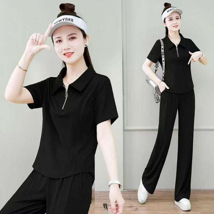 Womens Fashionable Casual Sport Short-Sleeve Set