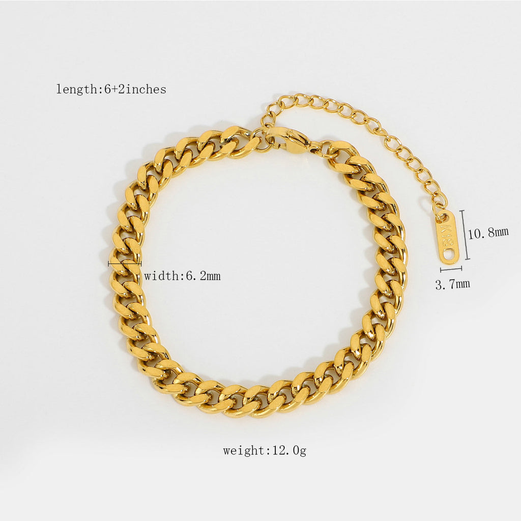 Stainless Steel Gold-plated Chain Bracelet