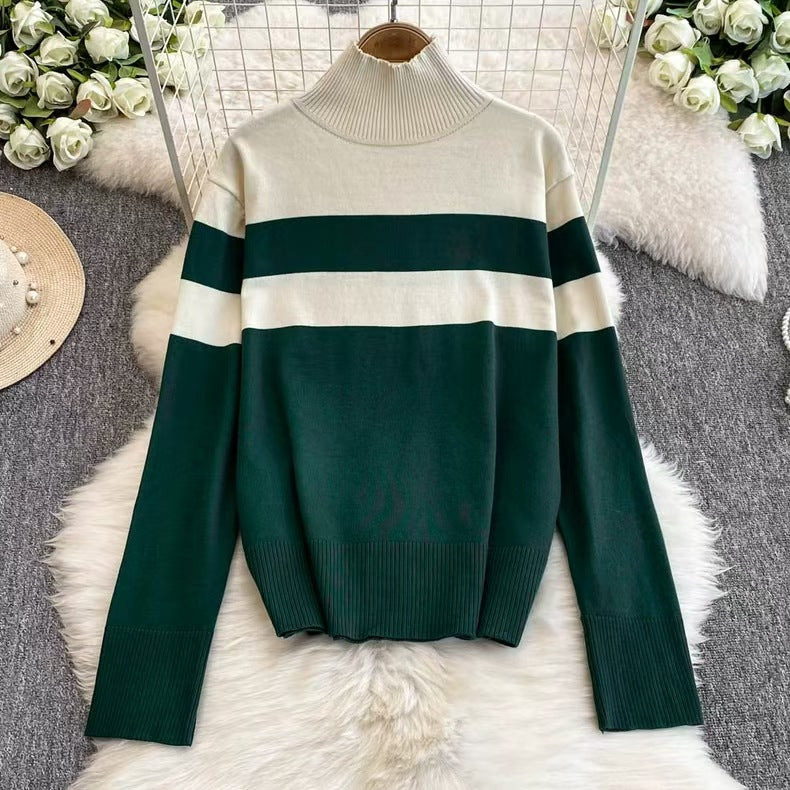 Casual Knitted Long Sleeve Wide Leg Pants Set