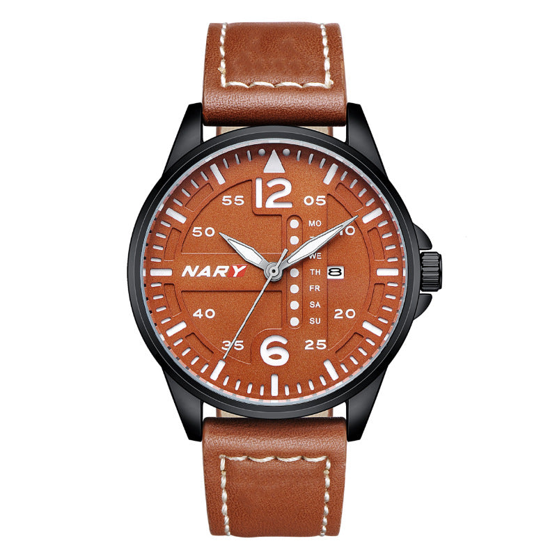 Stylish Sophisticated Dial Water-resistant Quartz Watch For Men