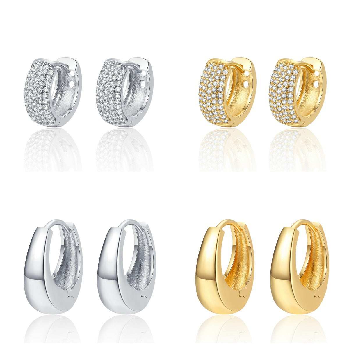 Womens Stylish All-match Copper-gold Plated Earrings