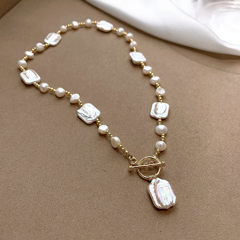 Alien Irregular Pearl OT Clasp Necklace Design