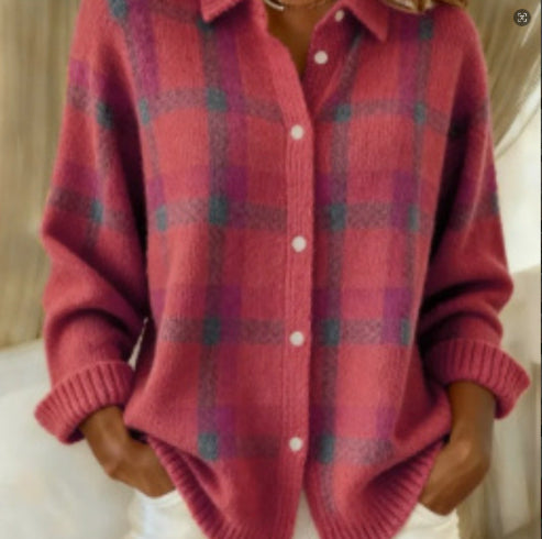 Womens Oversized Cardigan With A Notched LapelPerfect As An Inner Layer Or Standalone Piece