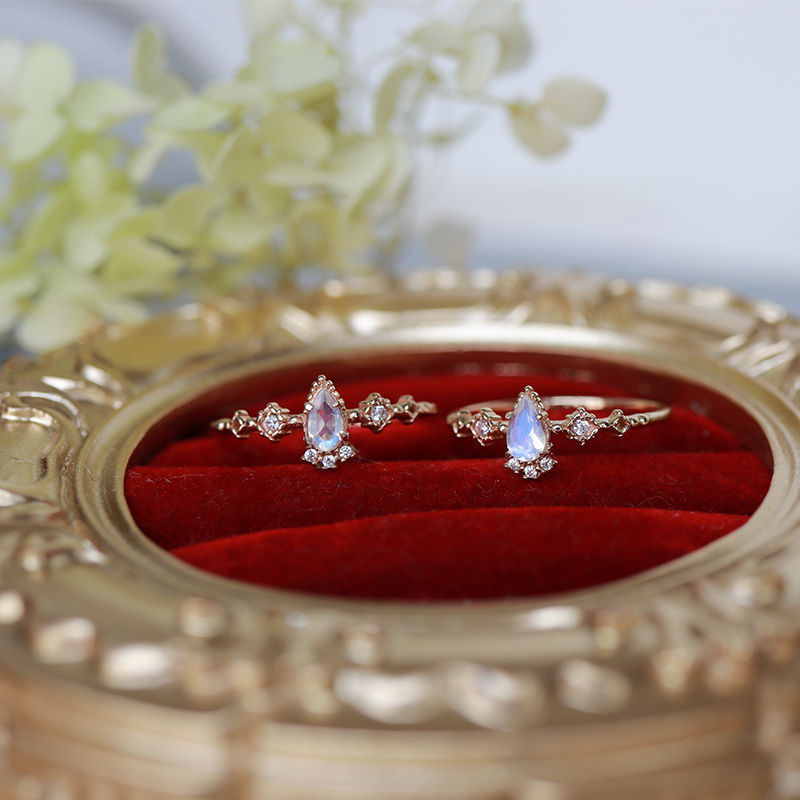 Womens Snowflake PetalRhodium-Plated Vintage Artistic Silk Ring