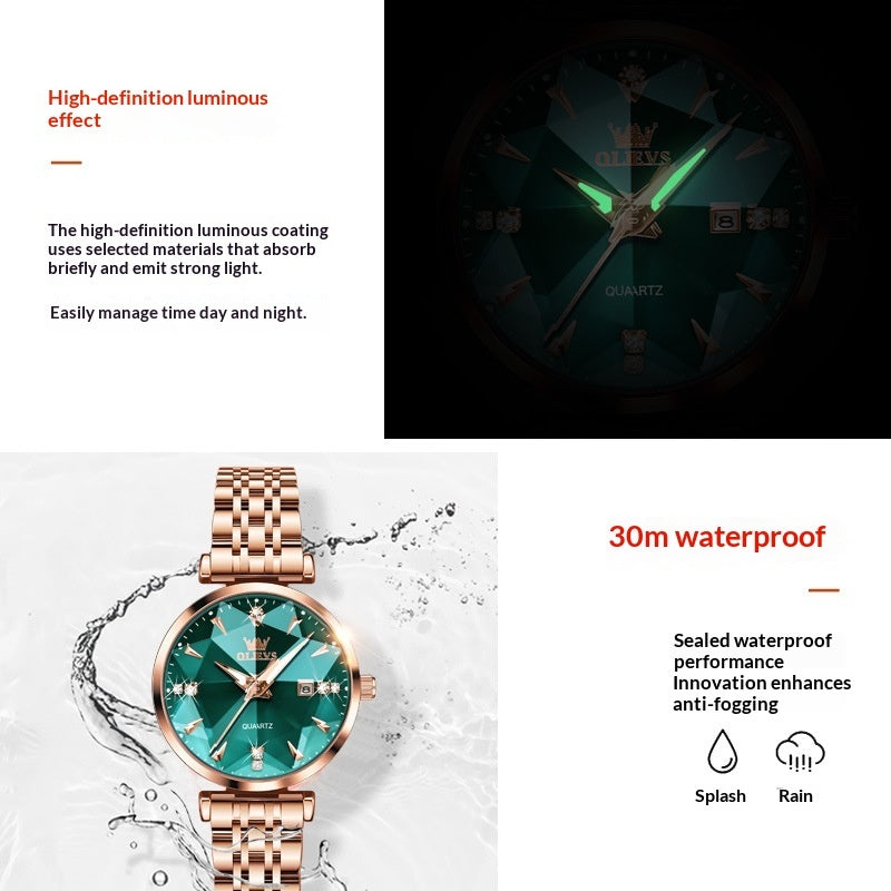 Womens Fashion Rhombus Quartz Watch