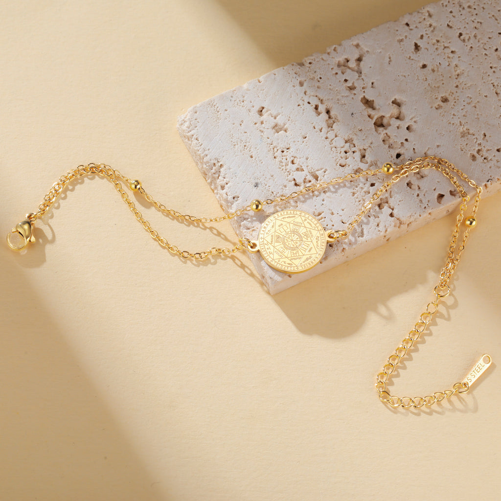 Stainless Steel Seven Archangels Pendant Bracelet