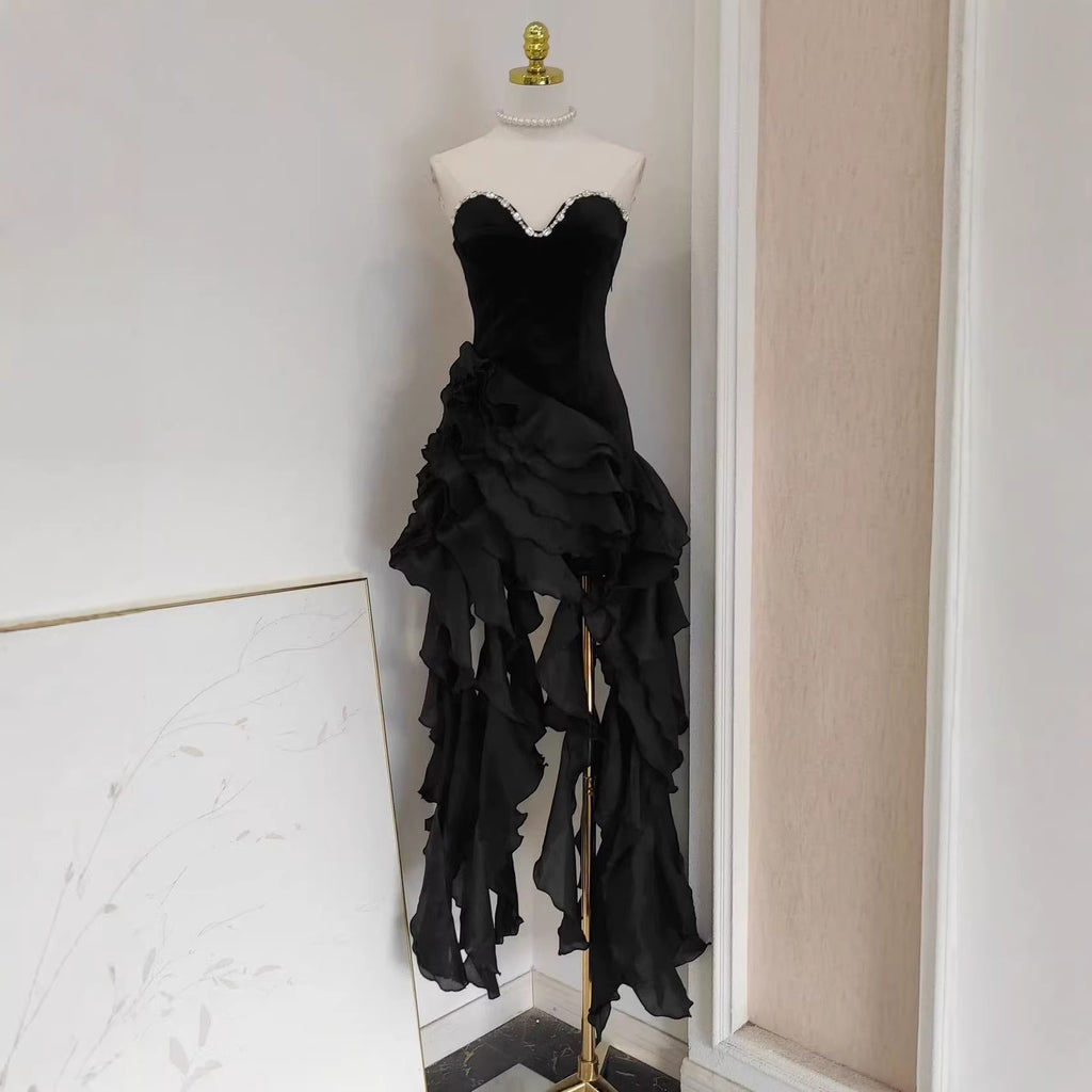 New Womens Dress Asymmetric Socialite-style Gown