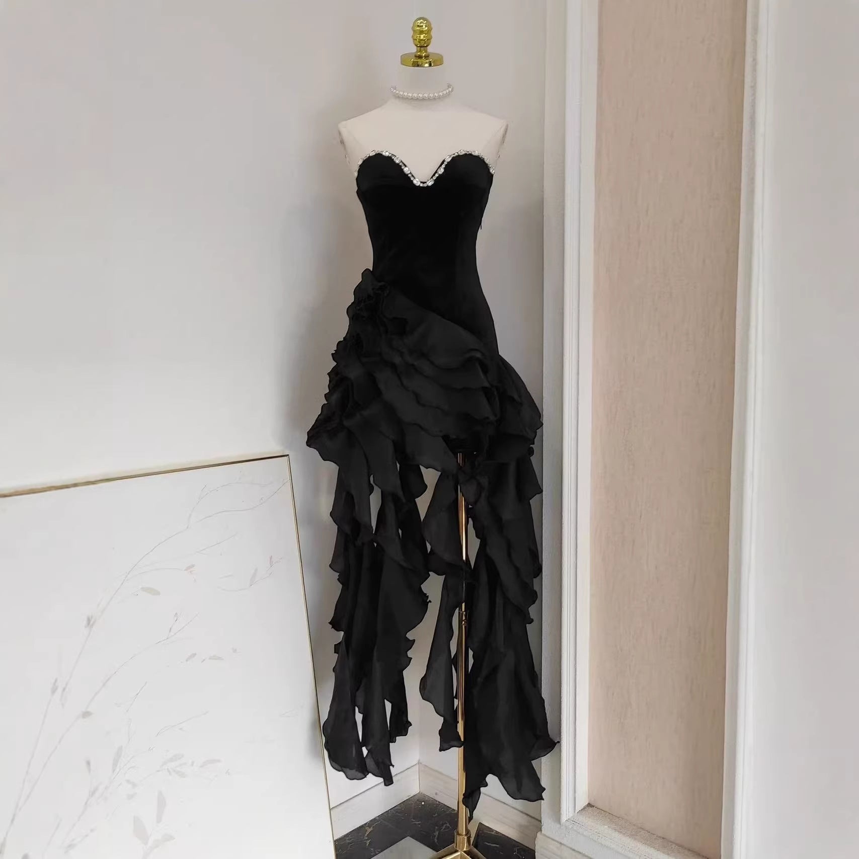 New Womens Dress Asymmetric Socialite-style Gown