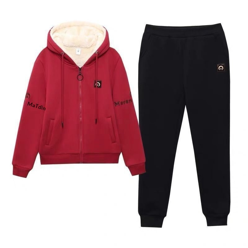 Womens Fashion Plus-Size Sports Hoodie Set