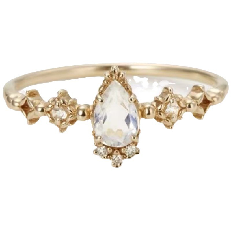 Womens Snowflake PetalRhodium-Plated Vintage Artistic Silk Ring