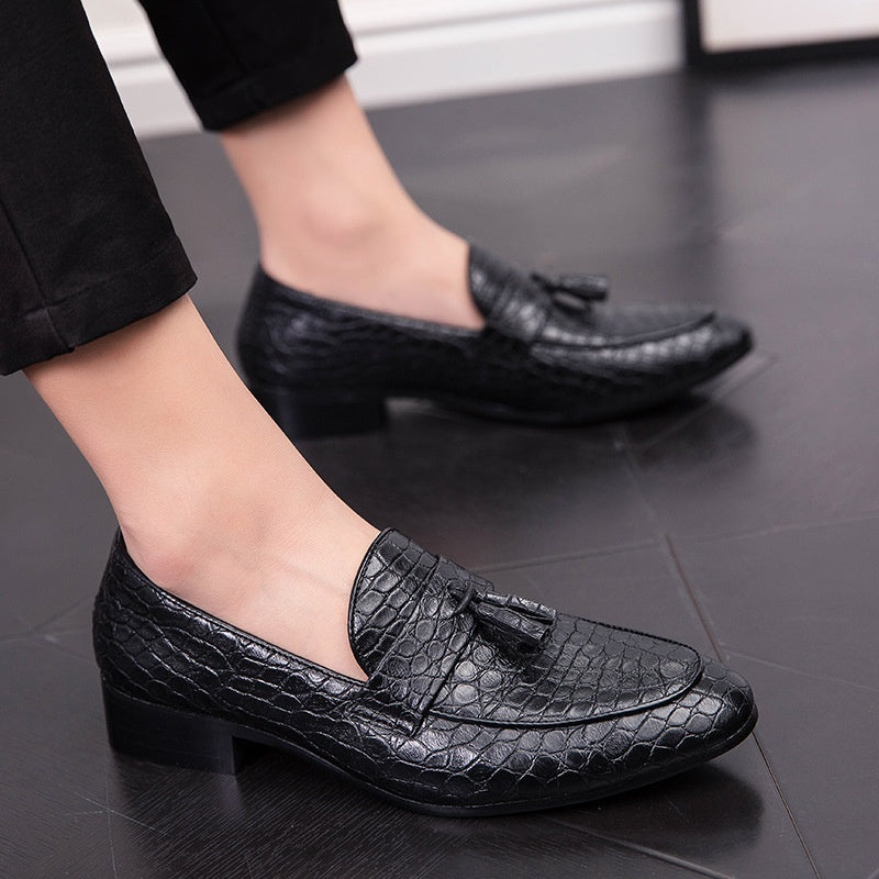 Mens Stylish Breathable Leather Pointed-toe Tassel Shoes