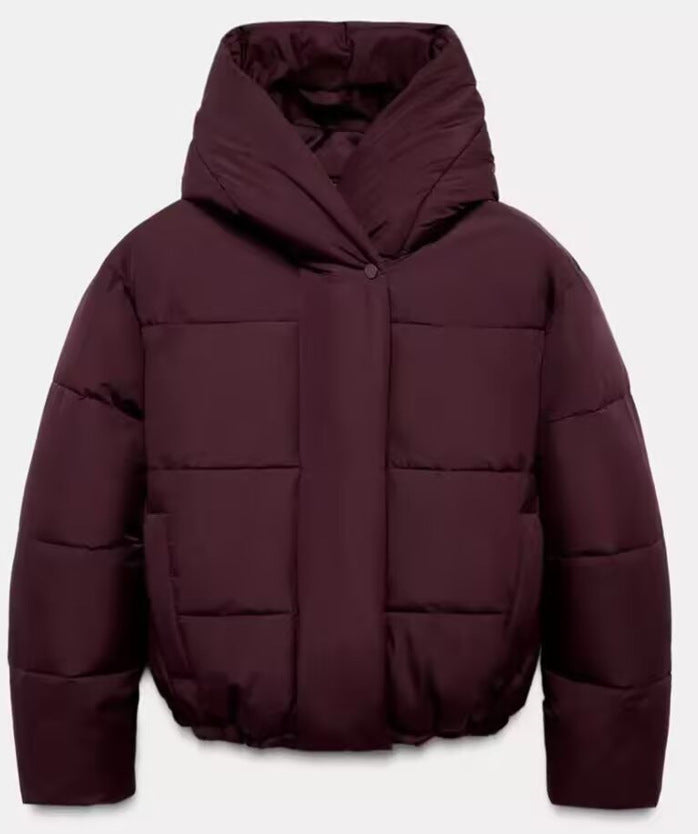 Two-tone Hooded Cotton Padded Jacketcoat