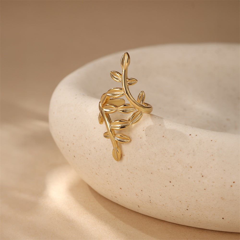 S925 Sterling Silver Smooth Surface Branch Ear Cuff