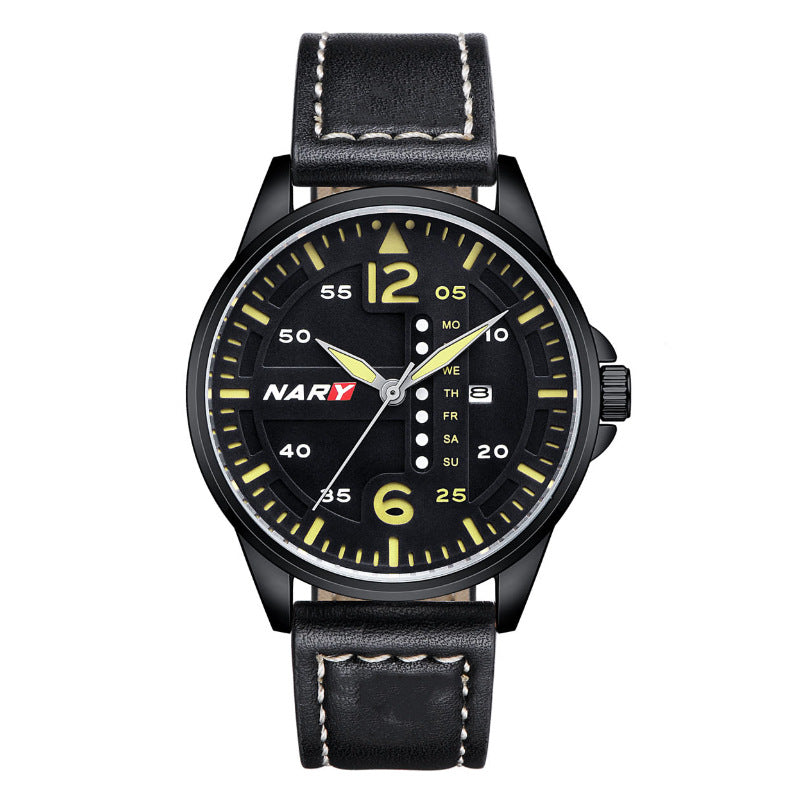 Stylish Sophisticated Dial Water-resistant Quartz Watch For Men