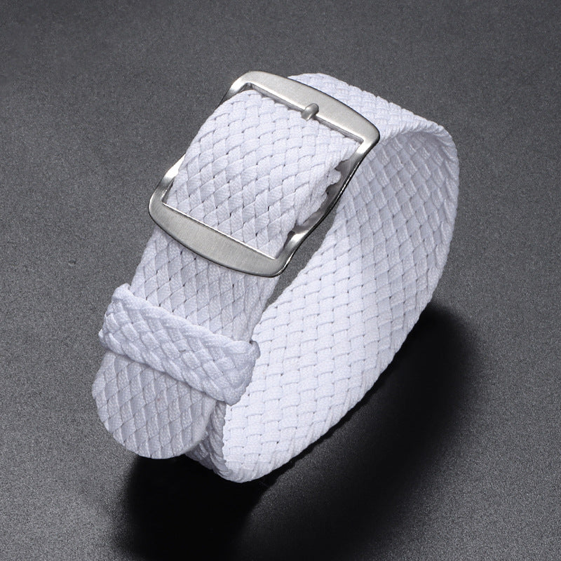 Woven Nylon Watchband Pieces Over Canvas Watch Strap