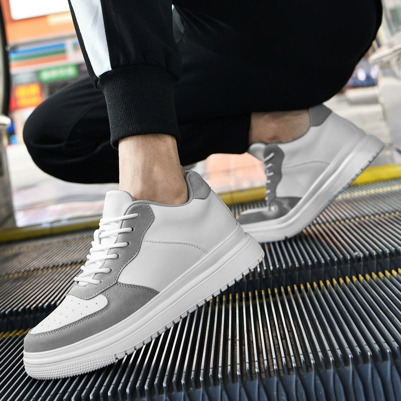 Mens Casual Korean-style Low-top White Sneakers