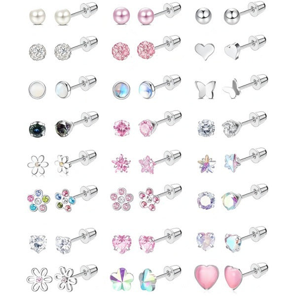 Mud Ball Earring Set High-Quality Titanium Steel Earrings In A Multi-Piece Set