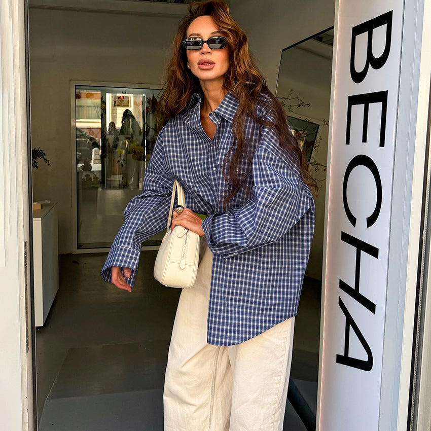 Pure Cotton Vintage Plaid Cardigan Top