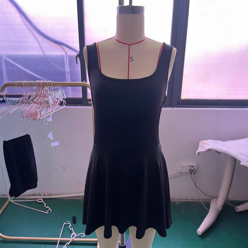 Pocketed Sleeveless Pants Tennis Mini Dress