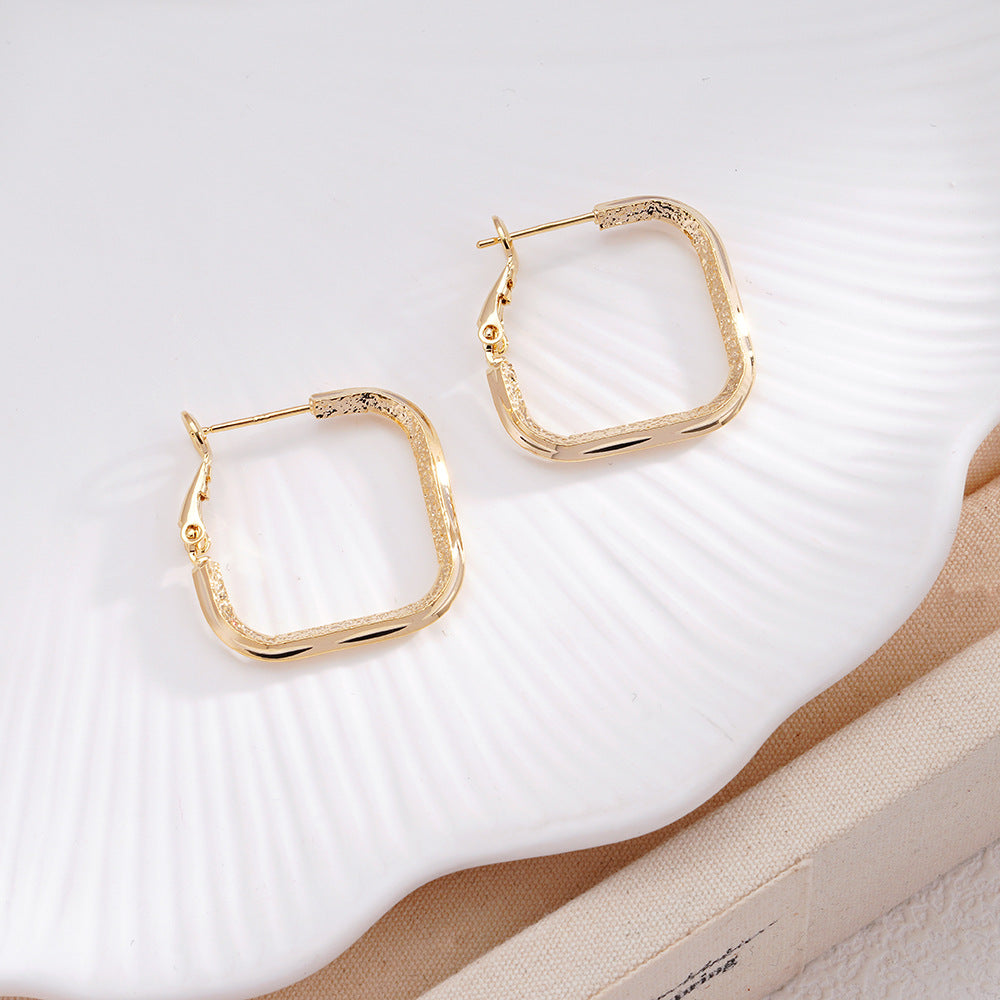 Fashionable Edgy Minimalist Square Earrings With A Cool Understated Vibe