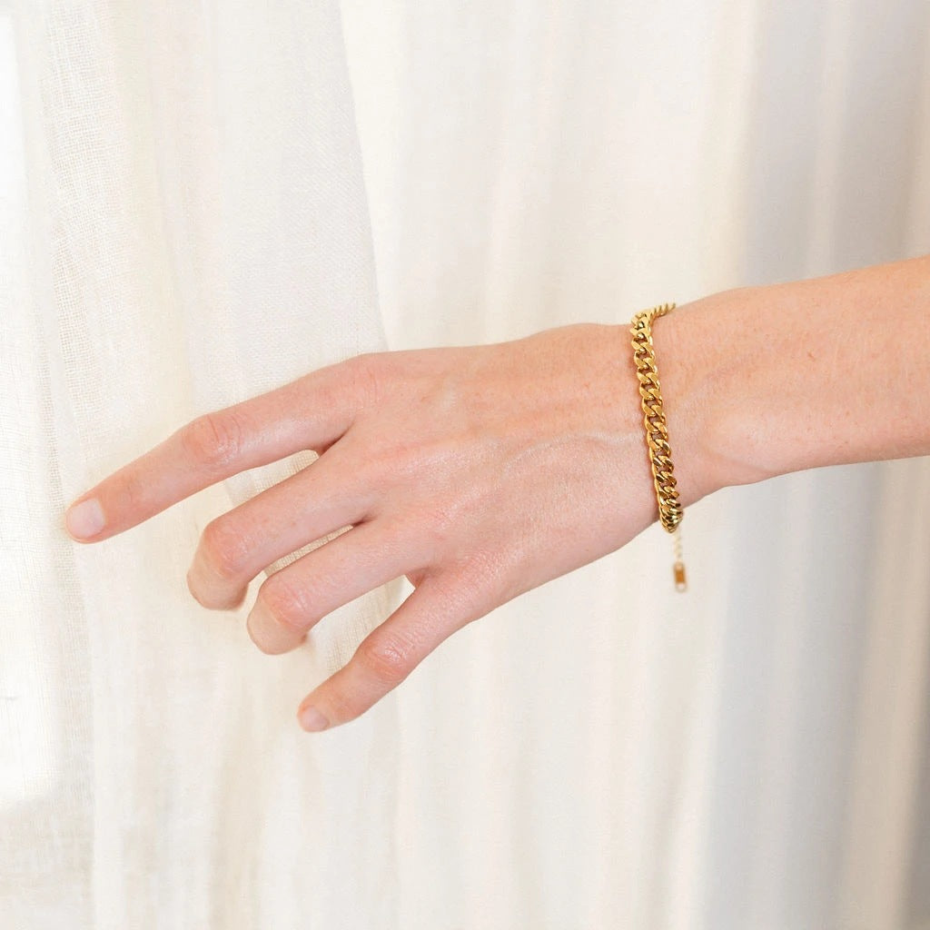 Stainless Steel Gold-plated Chain Bracelet