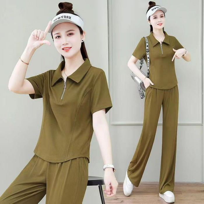 Womens Fashionable Casual Sport Short-Sleeve Set