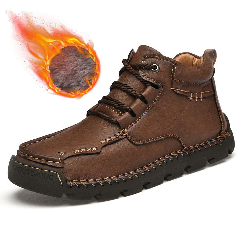 Men's Retro Casual Velvet Warm Cotton Shoes