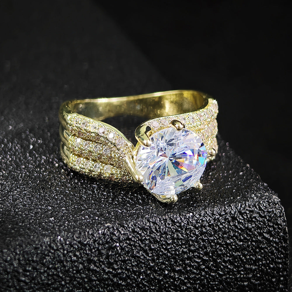 Womens Classic Six-Prong Luxury Ring